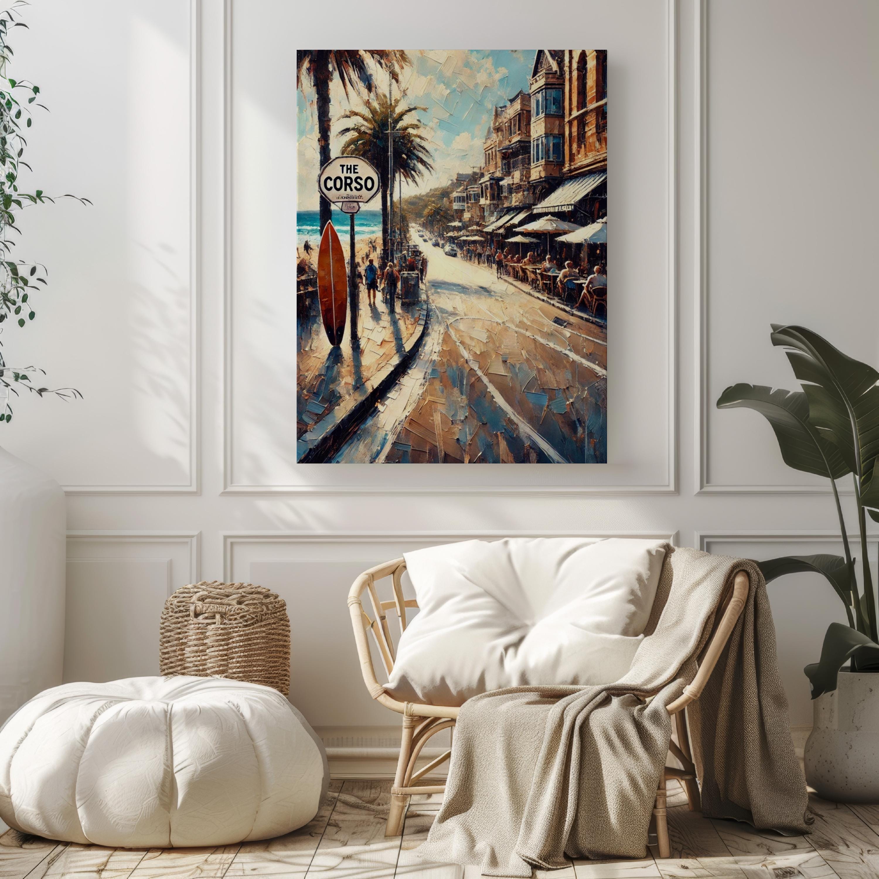 Manly Wall Art The Corso Print Sydney Travel Poster Manly Gift Housewarming Souvenir Modern Coastal Decor