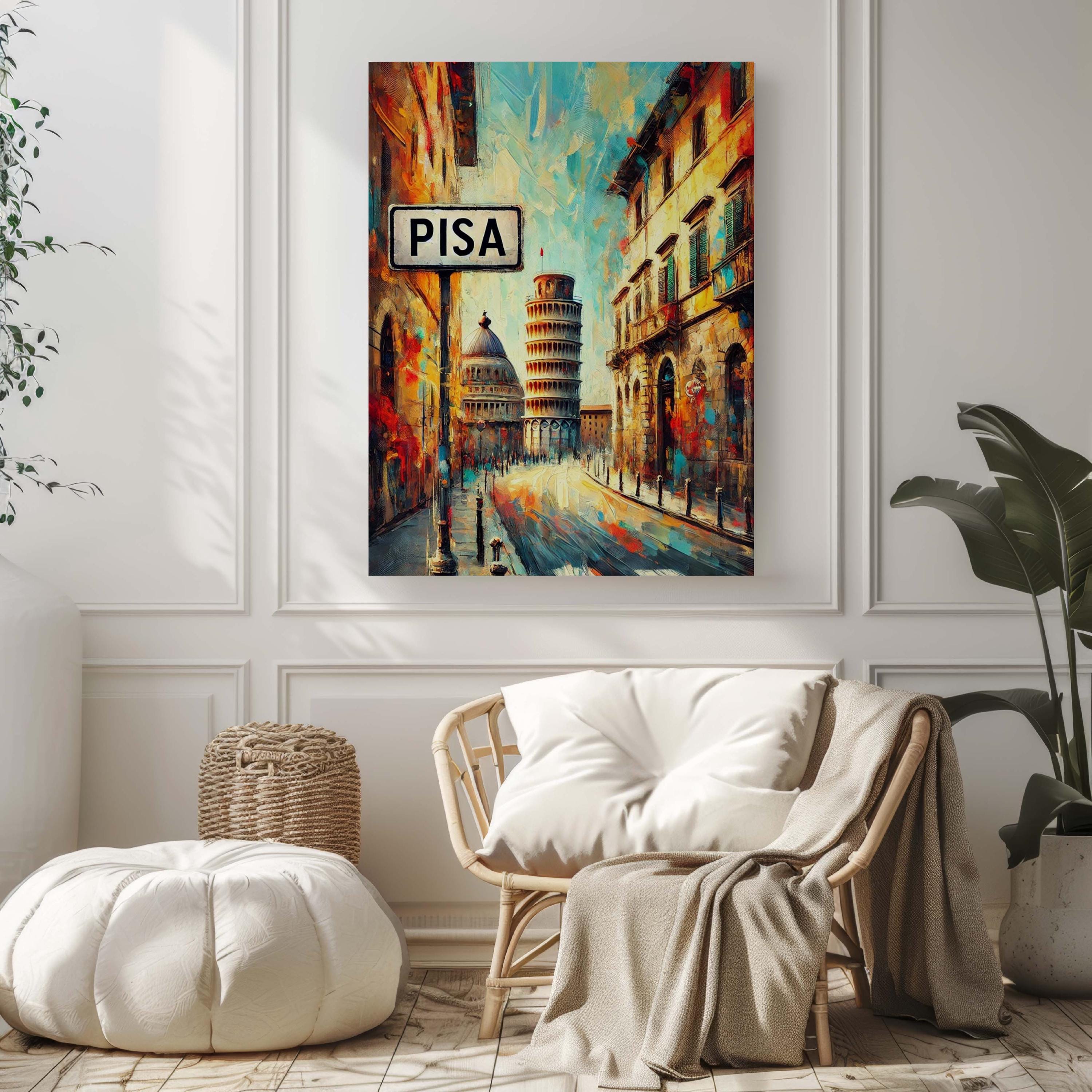 Pisa Art Wall Decor - Italian Travel Print, Leaning Tower of Pisa Poster, European Artwork, Italy Gift & Housewarming Present