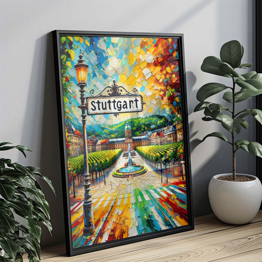 Stuttgart Art Printable Wall Decor, Germany City Travel Poster, Housewarming Gift, Europe Map Print, Modern German Cityscape Artwork