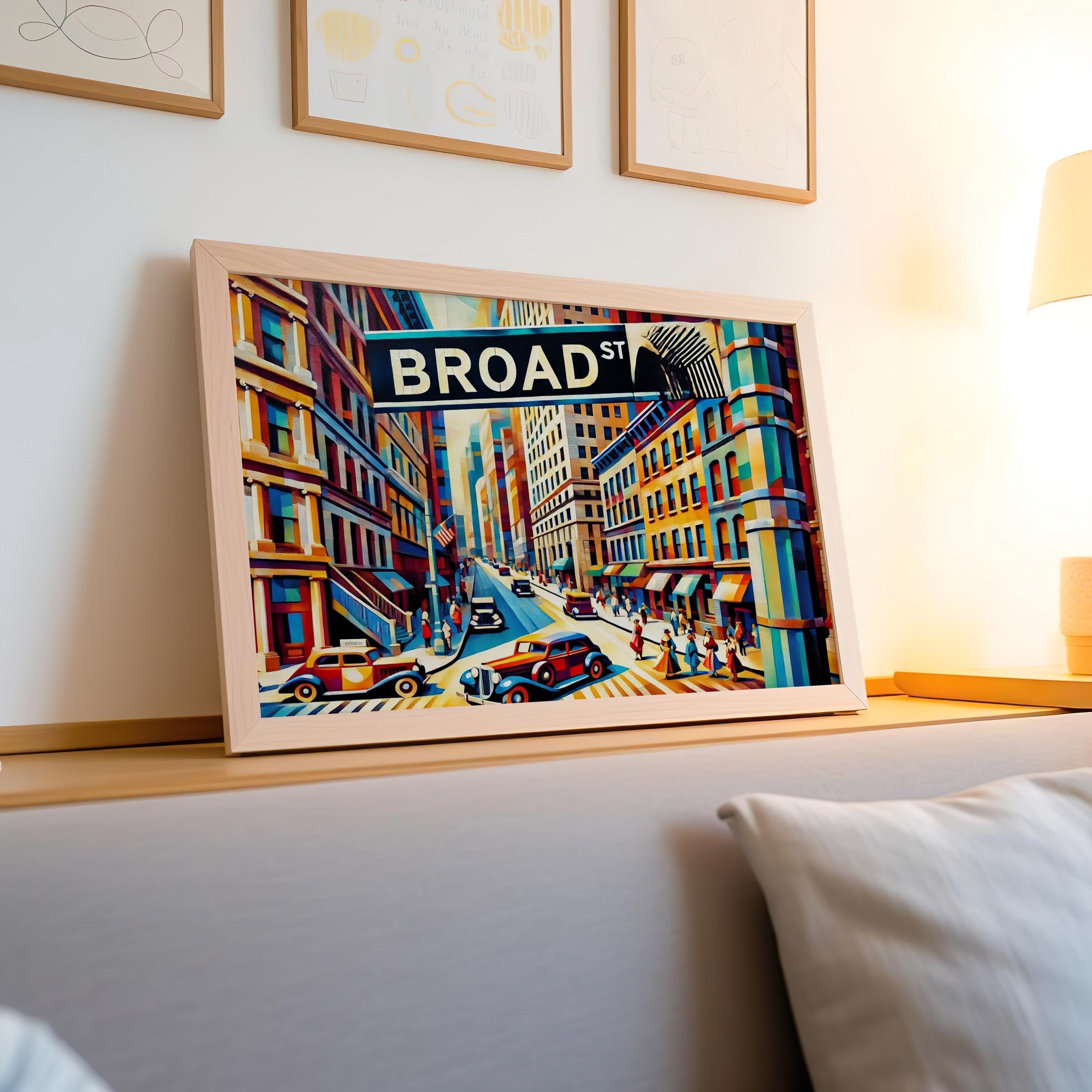 Broad Street Cubist Print - Manhattan, New York, USA