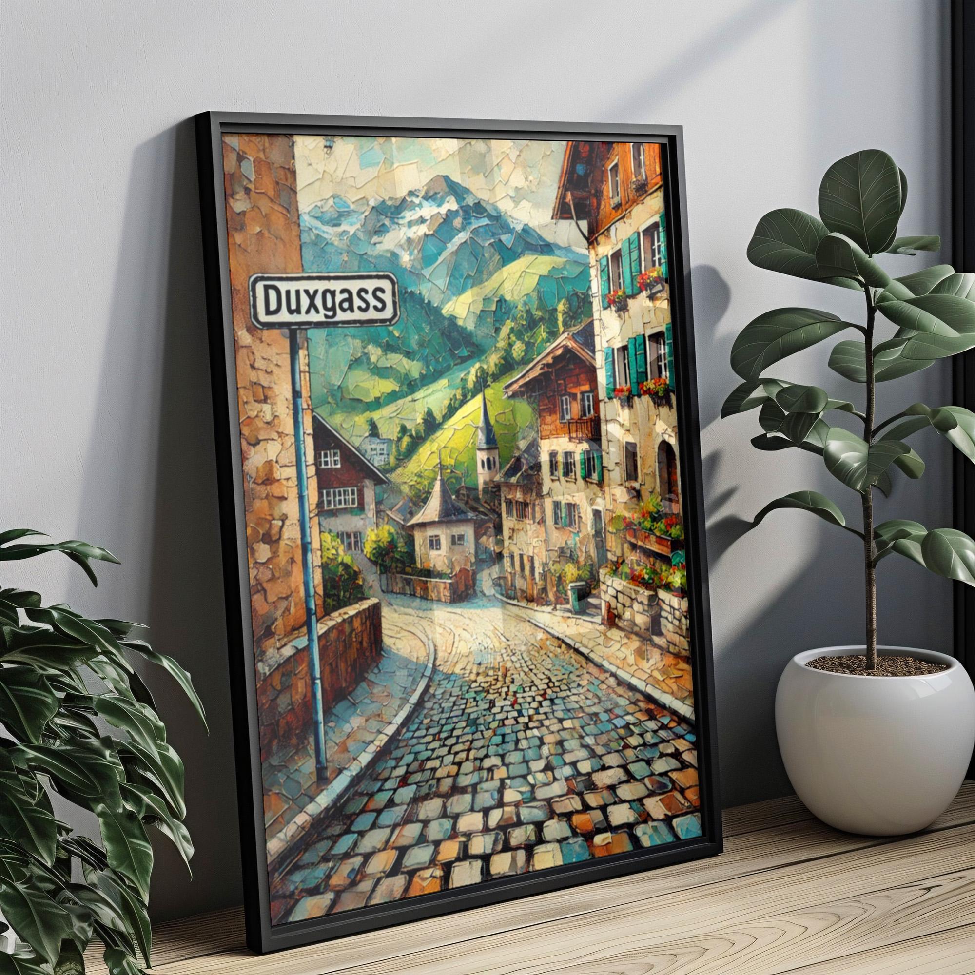 Duxgass Street Print Alpine - Vaduz, Liechtenstein