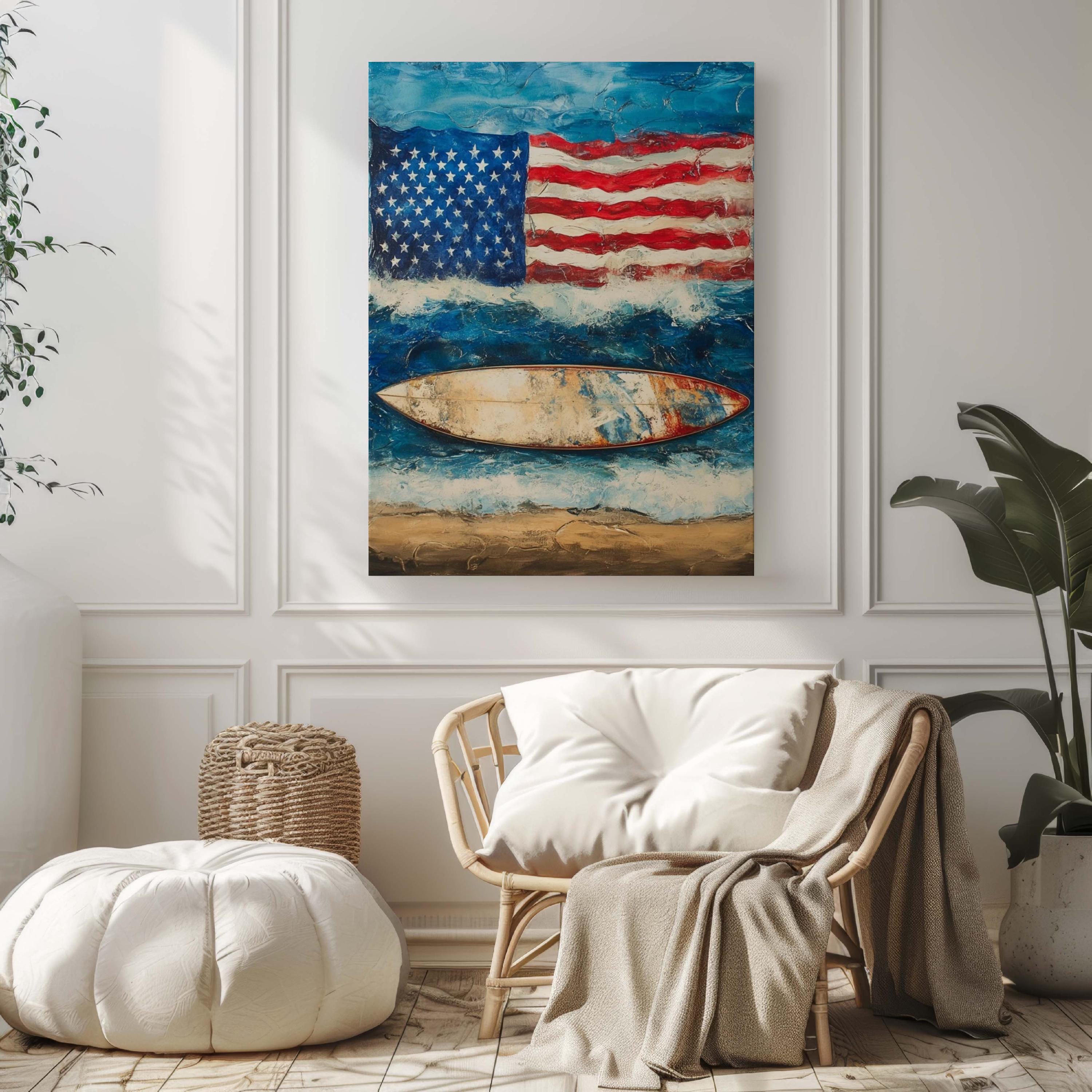 Surfing Wall Art Patriotic - United States