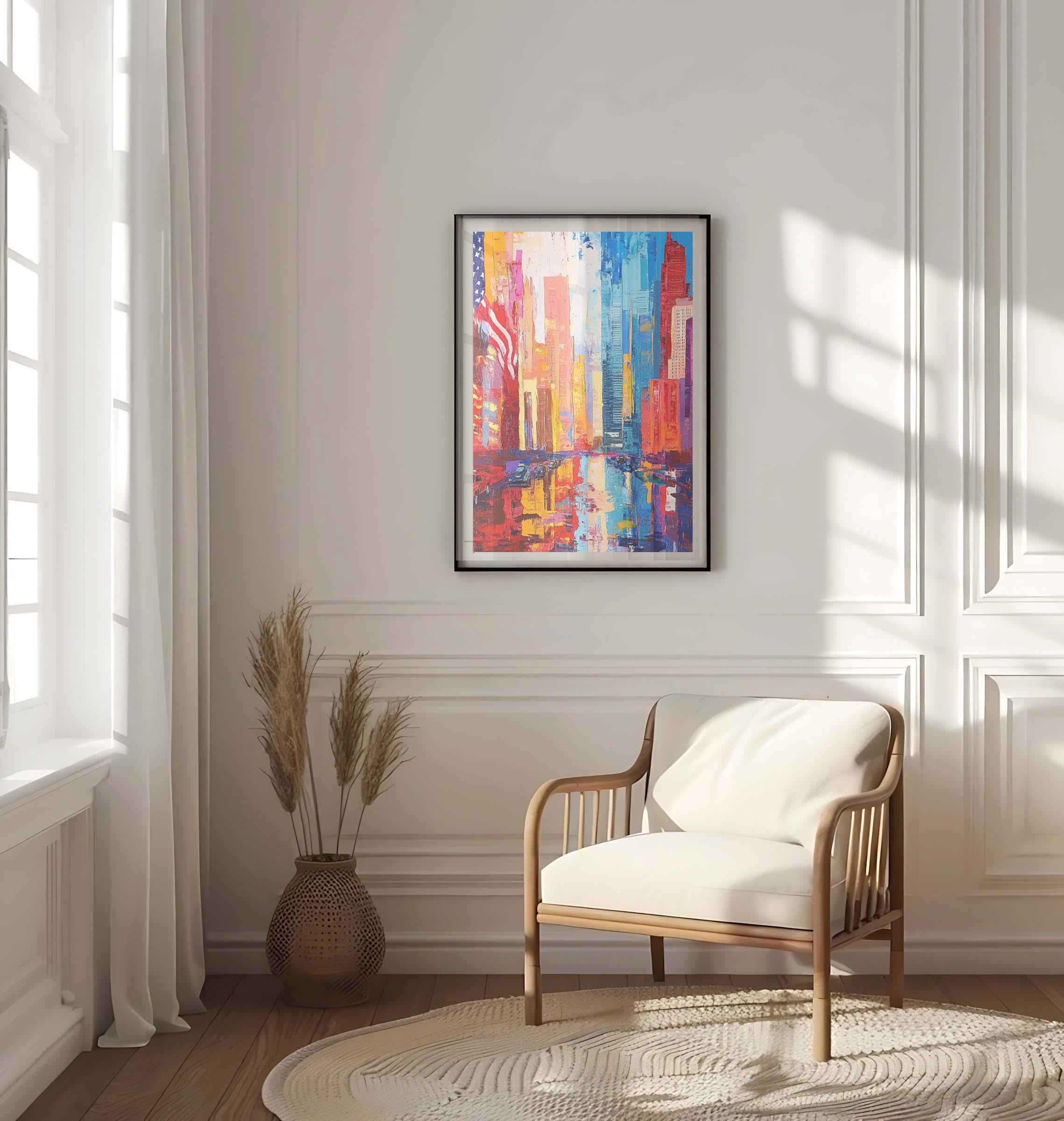 City Skyline Wall Art Modern - USA