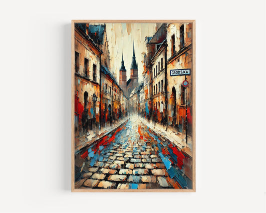 Grodska Street Wall Art, Kraków Print, Poland Art, “City” Gift, Travel Souvenir, Travel Poster,  “State” Art, PERSONALIZED GIFT