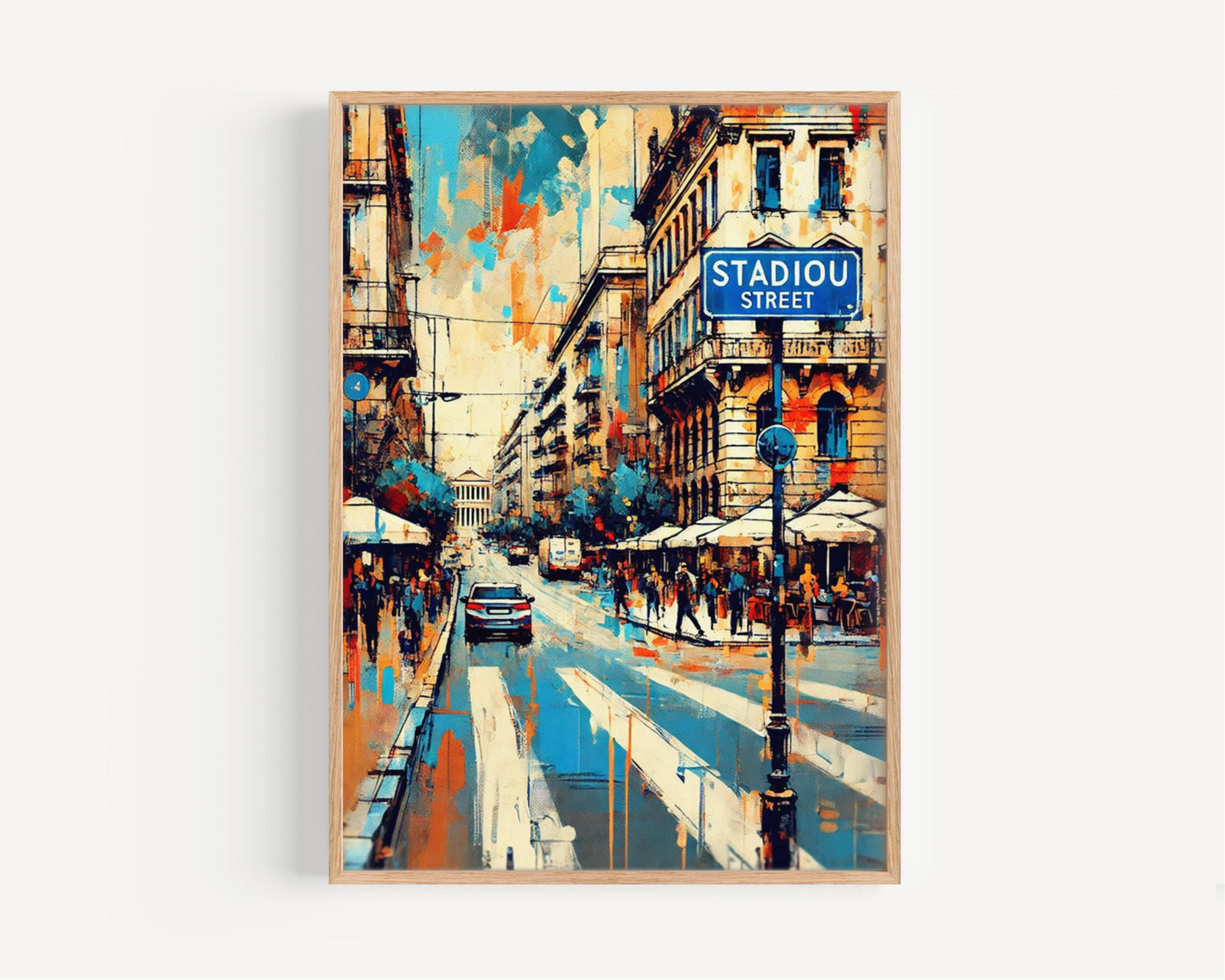 Athens Stadiou Street Wall Art Print - Greece Travel Poster, Greek Home Decor, Housewarming Gift, Unique Athens Art, Travel Print