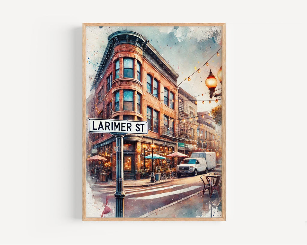 Larimer Street Art Print - Denver, Colorado, USA