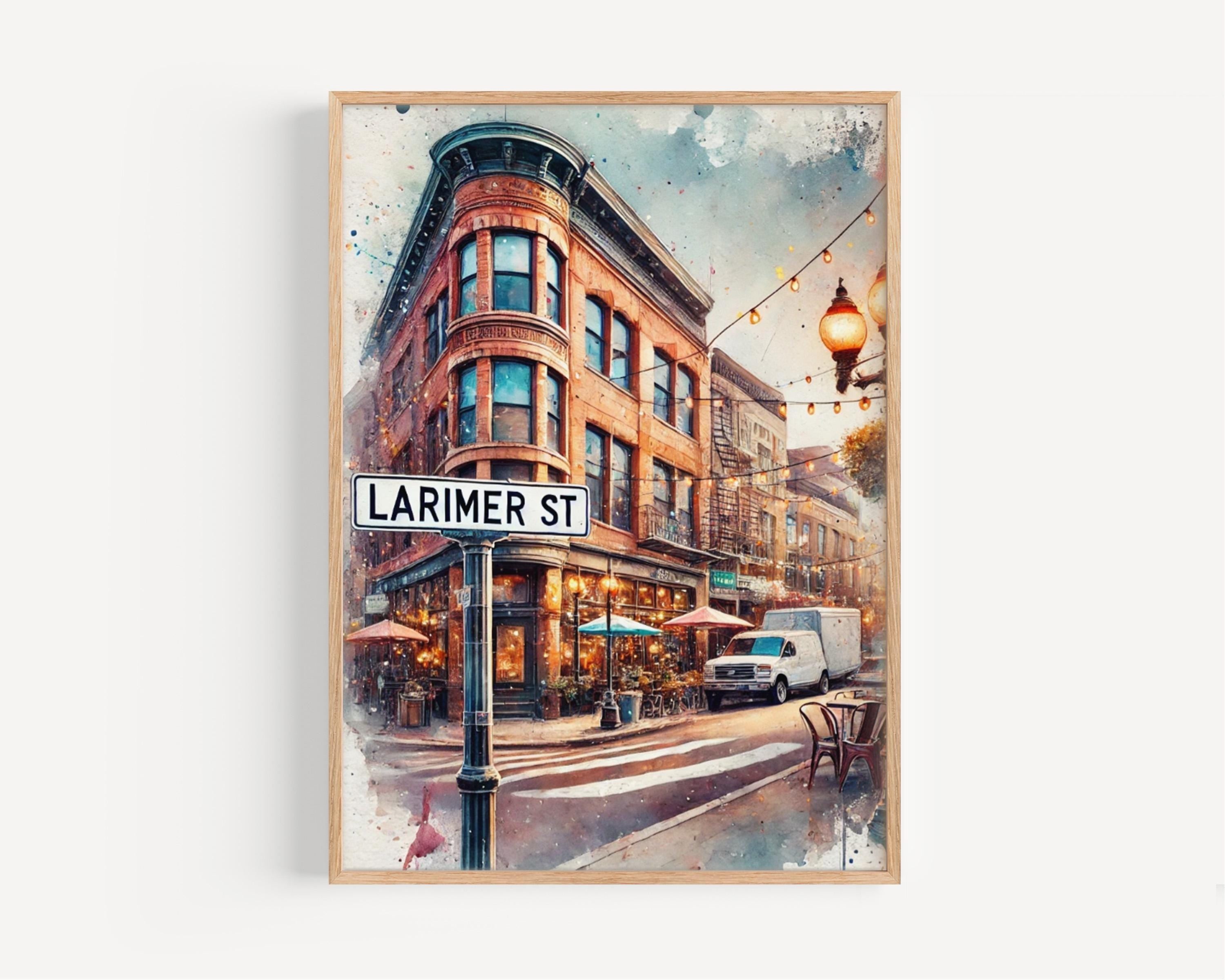 Larimer Street Denver Art Print, Colorado Travel Poster