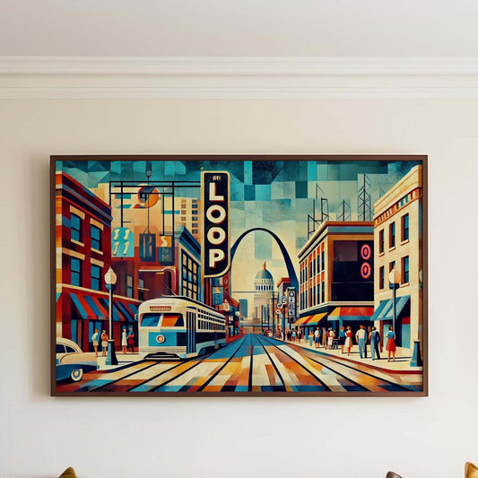 The Loop Print St. Louis Wall Art Travel Poster Missouri Gift Housewarming Decor City Map Illustration