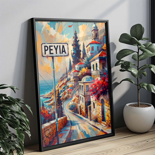 Peyia Art Wall Print - Cyprus Travel Poster, European City Gift, Housewarming Decor, Peyia Map Artwork, Coastal Home Wall Decor