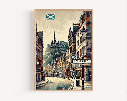 Edinburgh Art Print - Scotland Wall Art Travel Poster, European Home Decor, Housewarming Gift, Vintage Style Edinburgh Travel Map