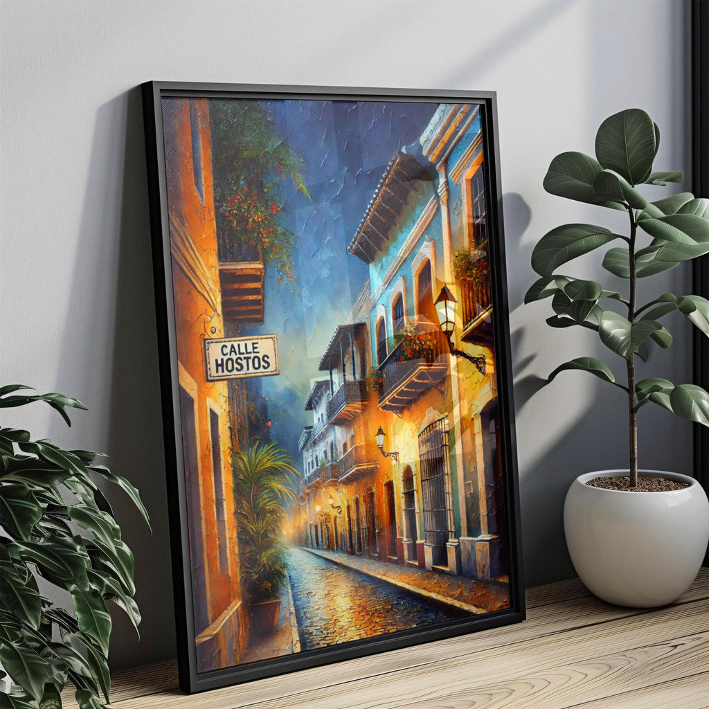 Calle Hostos Wall Art Print: Old San Juan Puerto Rico Travel Poster