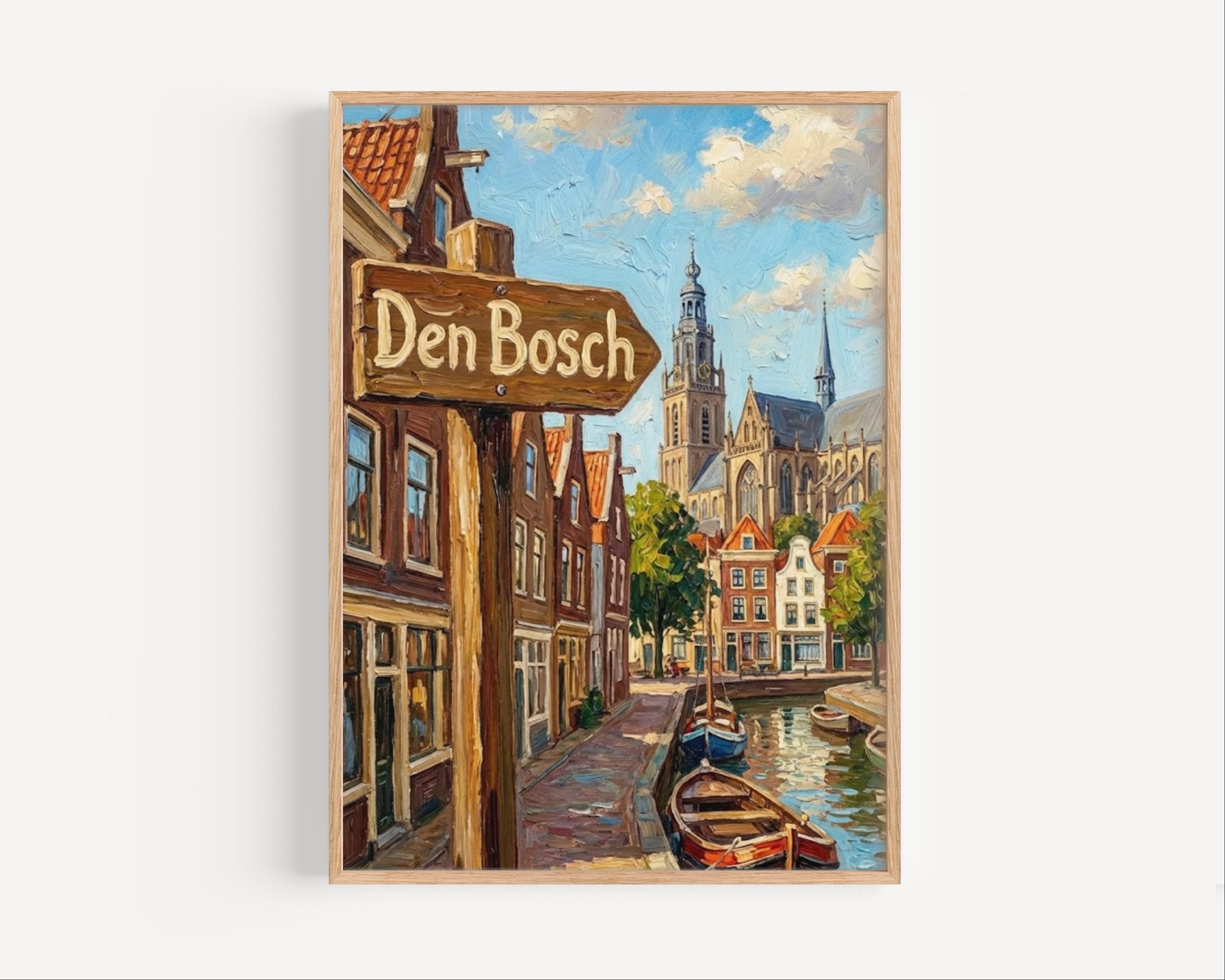 Den Bosch Street Sign Wall Art Print: Historic Dutch City Travel Poster