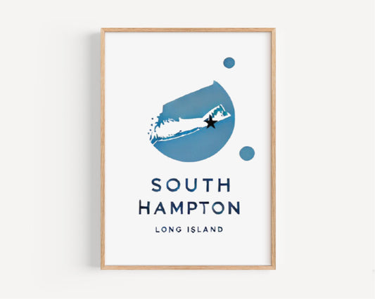 Long Island South Hampton Wall Art Print - Travel Decor, College Gift & Housewarming Long Island Artwork