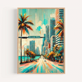 Biscayne Boulevard Wall Art Print – Miami, FL, USA