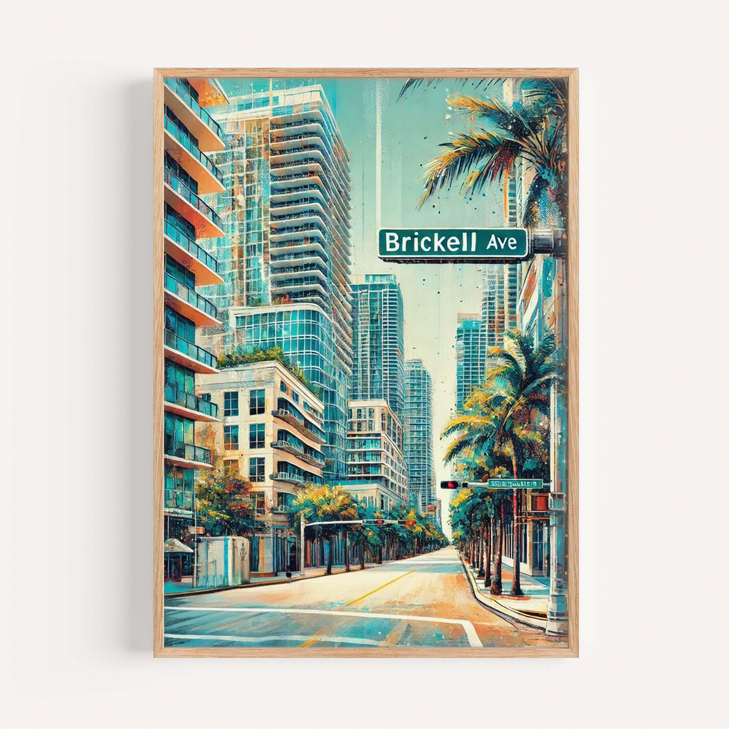 Brickell Avenue Wall Art Print – Miami, FL, USA