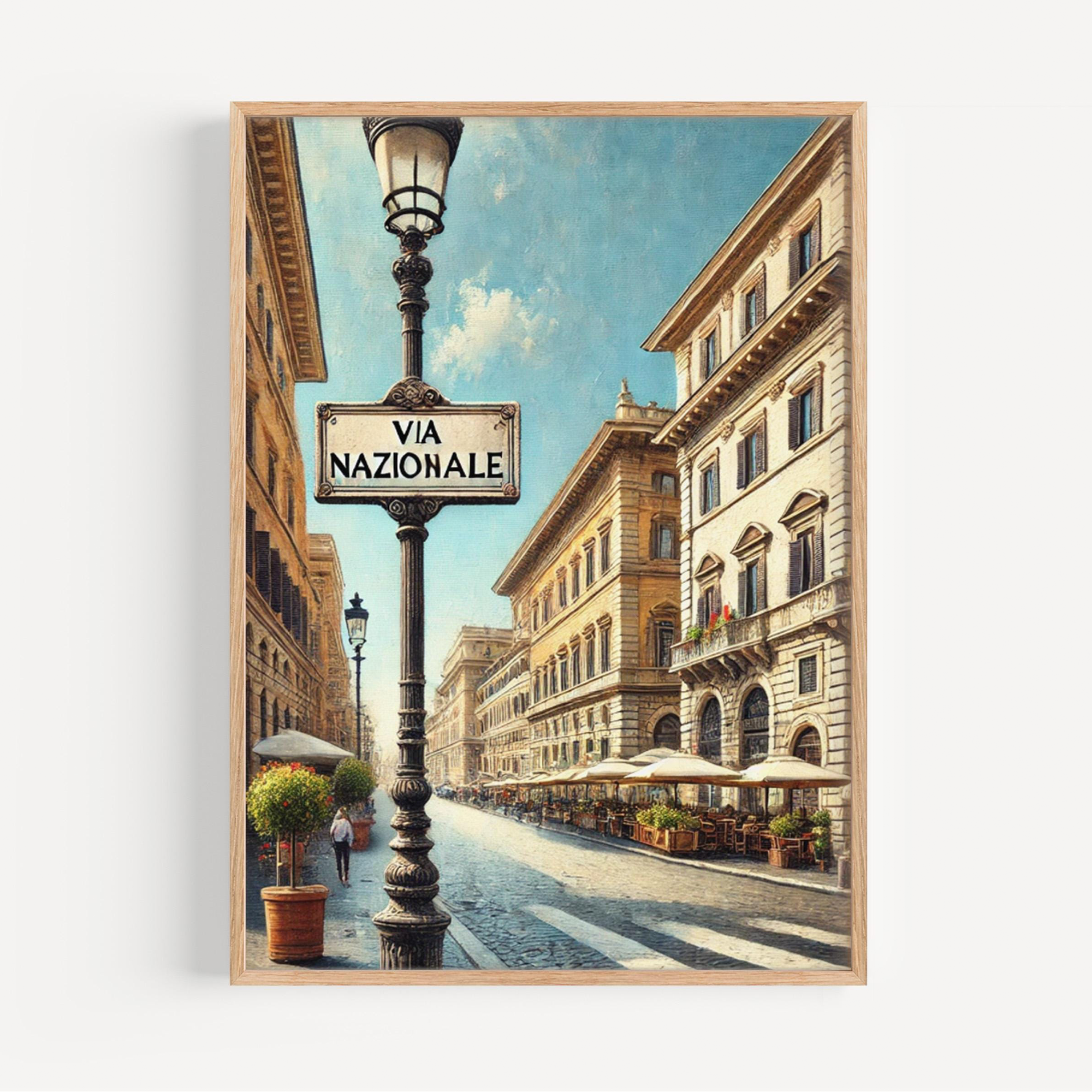 Via Nazionale Wall Art Print – Rome, Italy, Europe