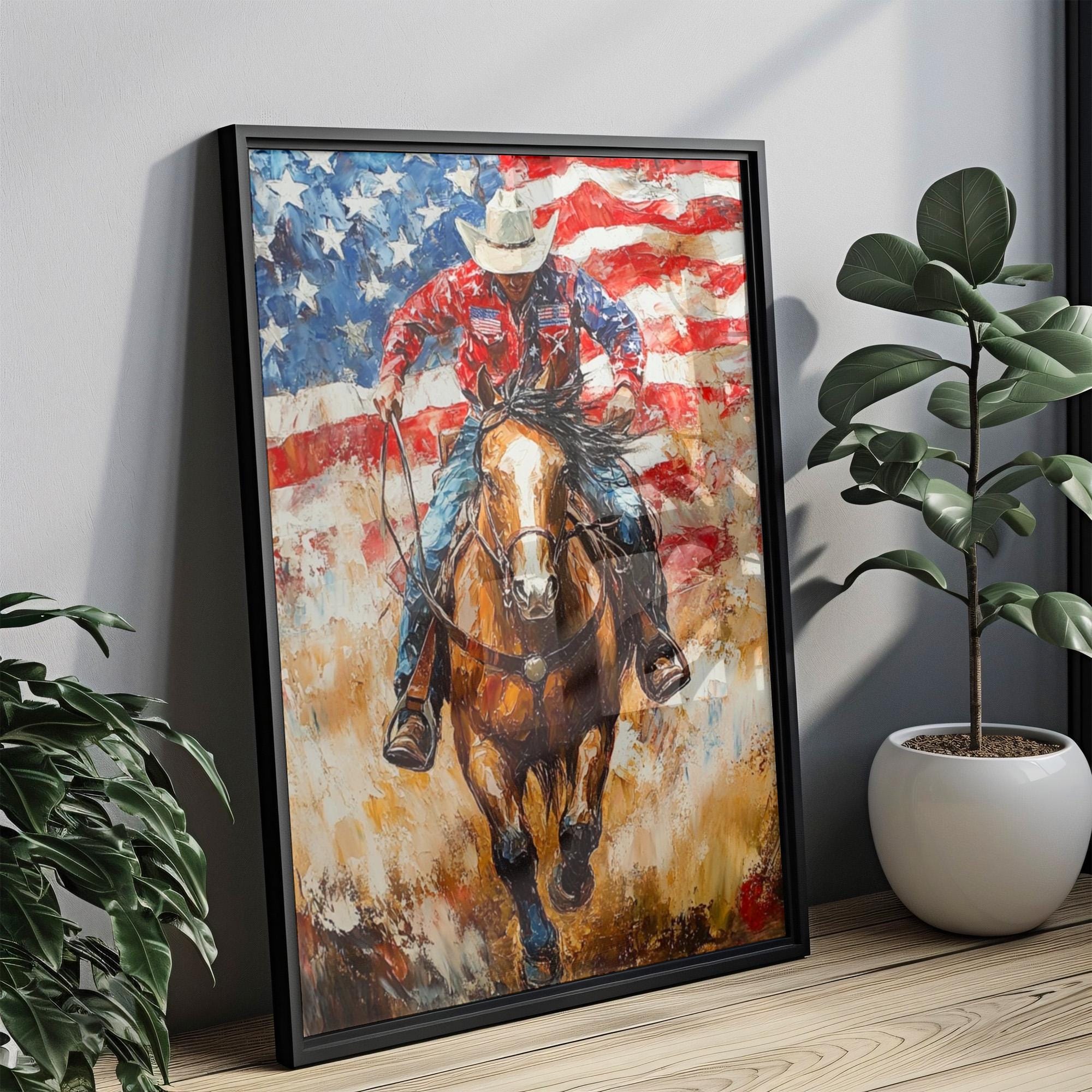 Cowboy Wall Art Abstract - United States