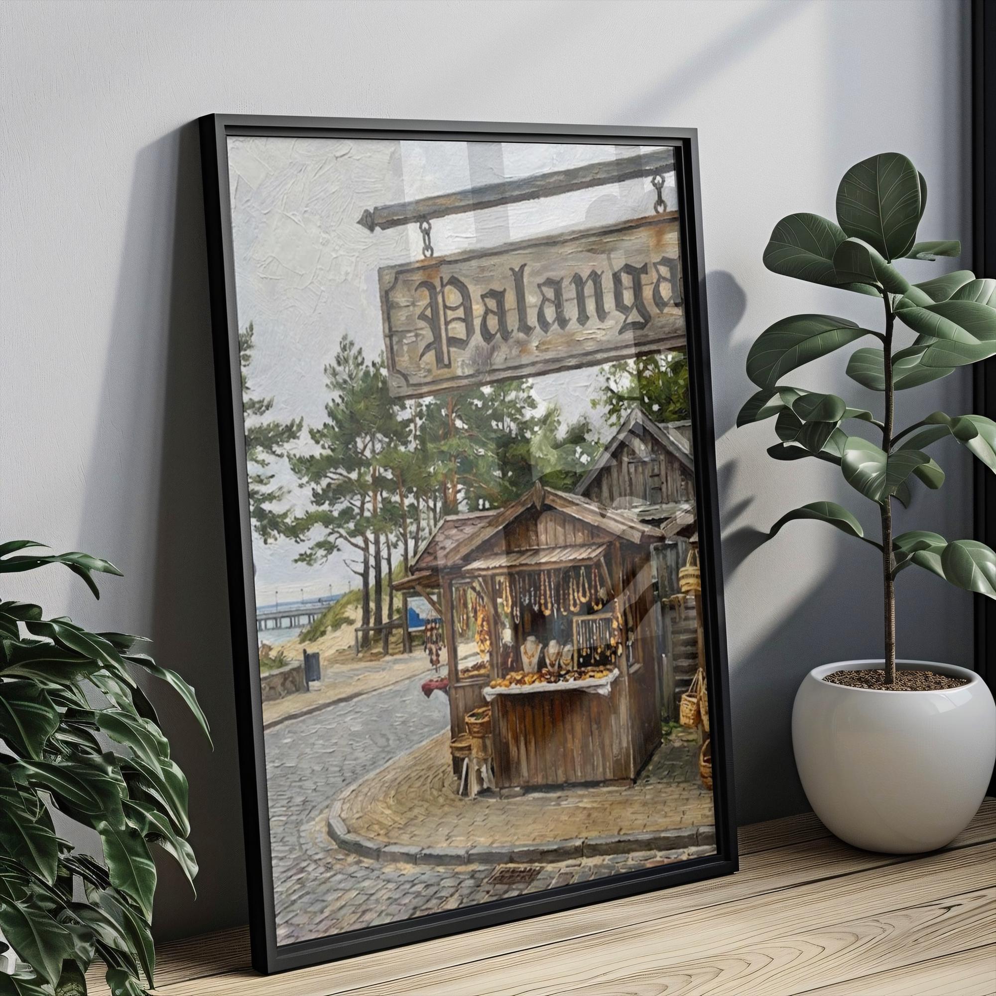 Palanga Street Sign Art Print: Lithuania Baltic Coast Travel Poster