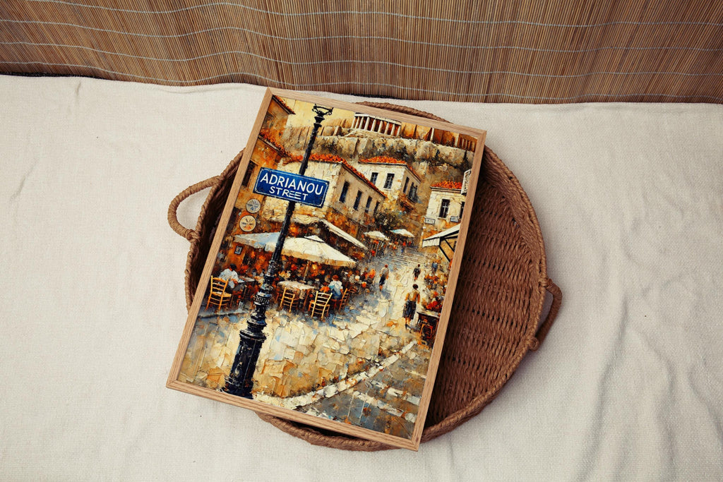 Adrianou Street Greece Wall Art | Athens Cityscape Poster | Travel Souvenir | Old Town Decor | Greece Gift | Unframed Artwork