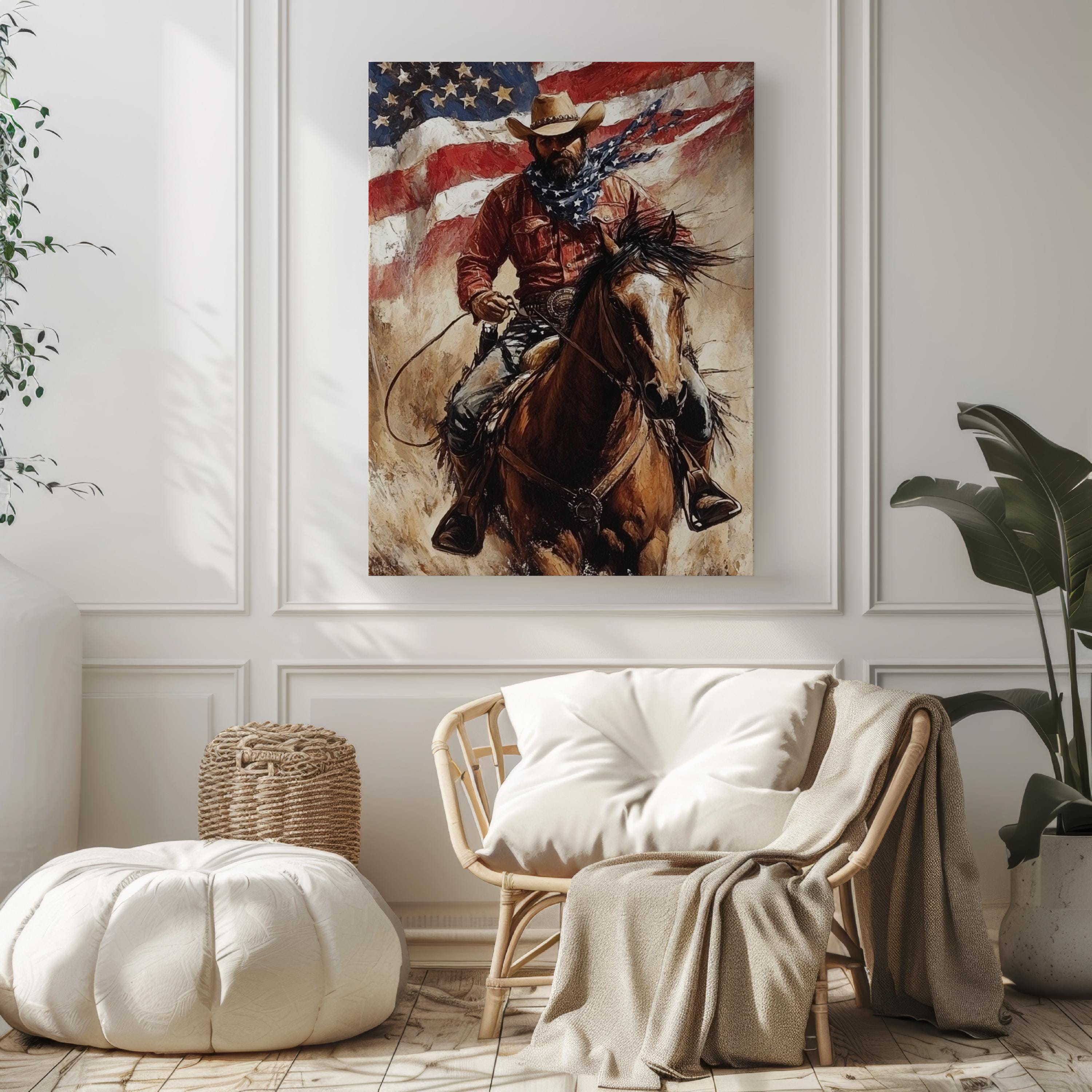 Cowboy Abstract Wall Art - United States
