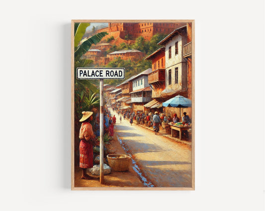 Palace Road Wall Art, Antananarivo Print, Madagascar Street Scene, Travel Souvenir, Cultural Home Decor, Museum-Grade Fine Art Print