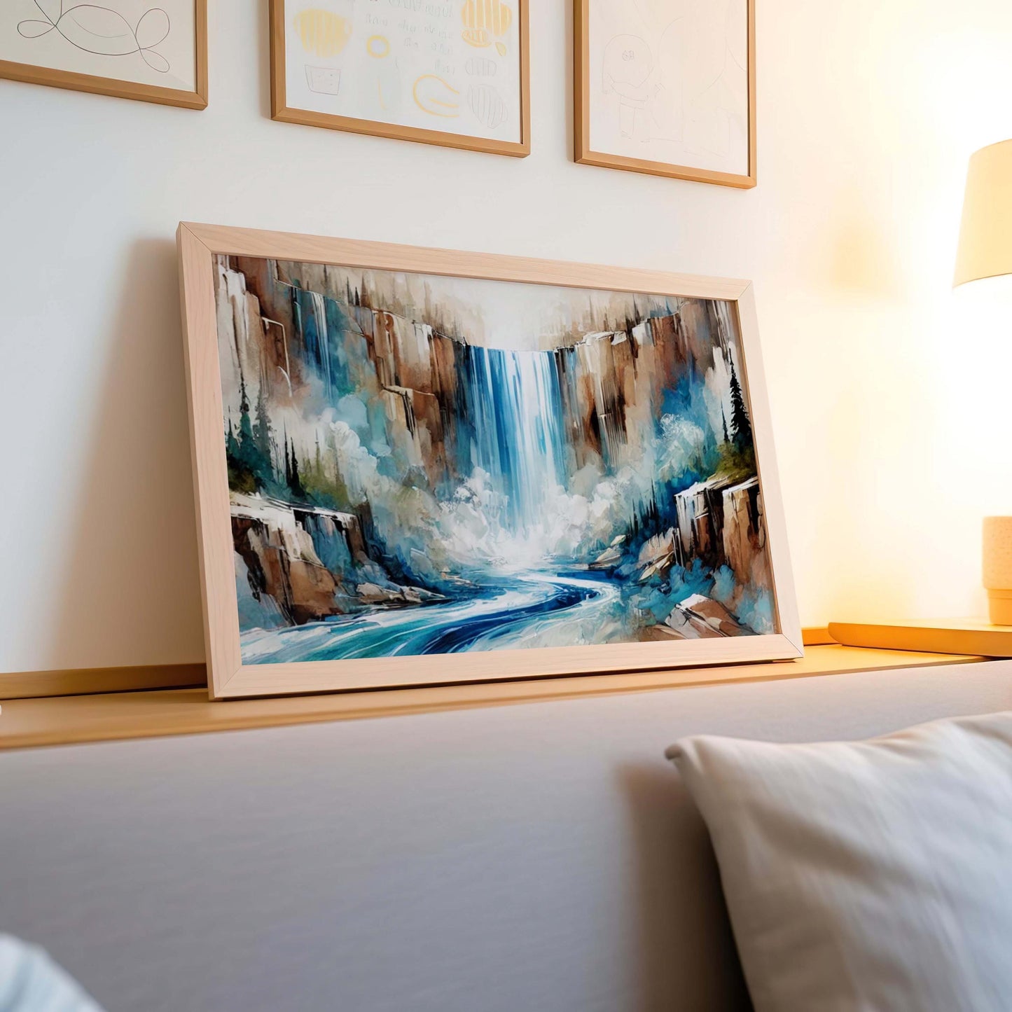 Nature Gift Waterfall Wall Art Print - Serene Stream Nature Decor, Housewarming & New Home Family Art, Calming Landscape Photography