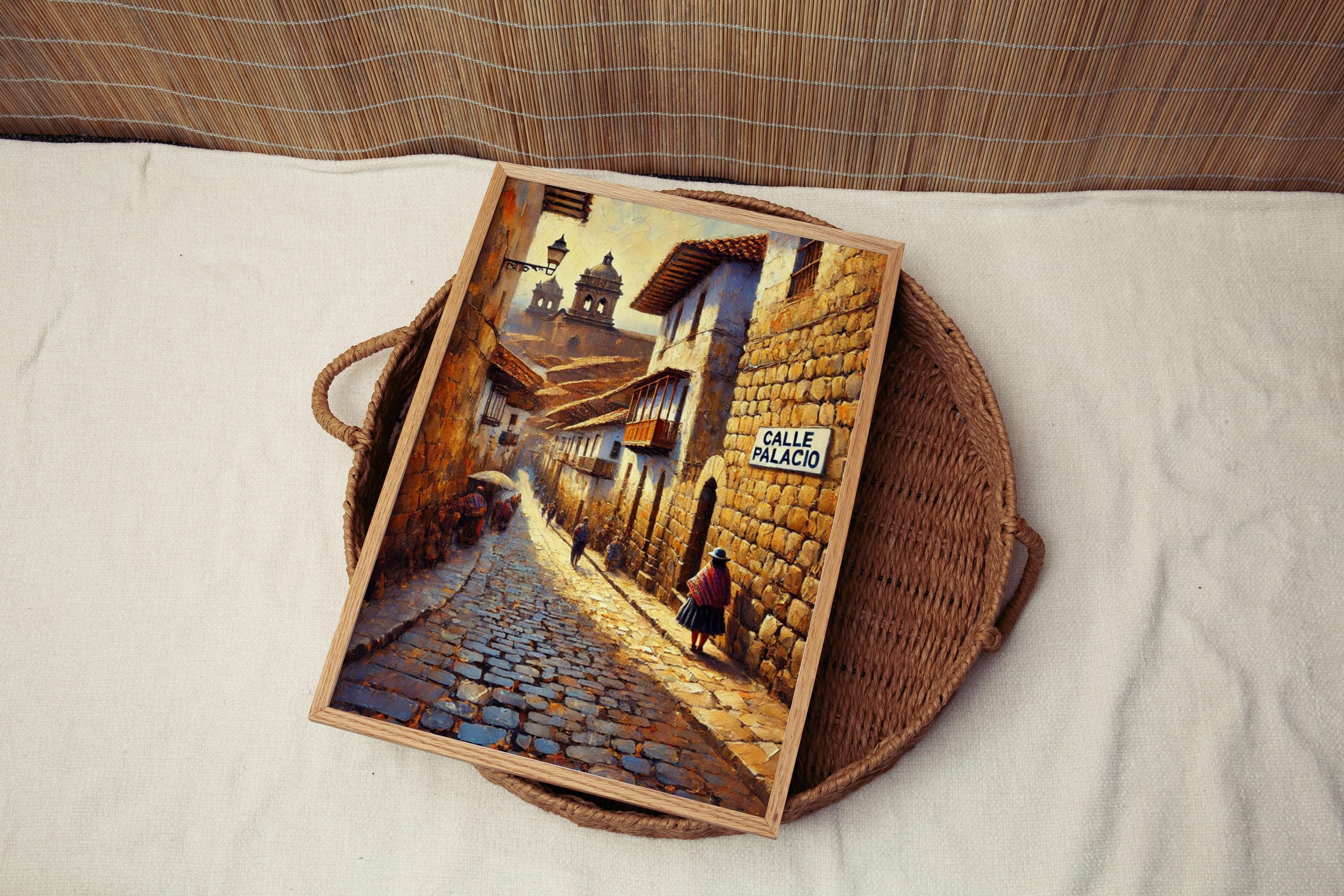 Calle Palacio Wall Art Peru Print | Town Street Scene | Colonial Architecture | Travel Souvenir | Peruvian Decor | Personalized Gift