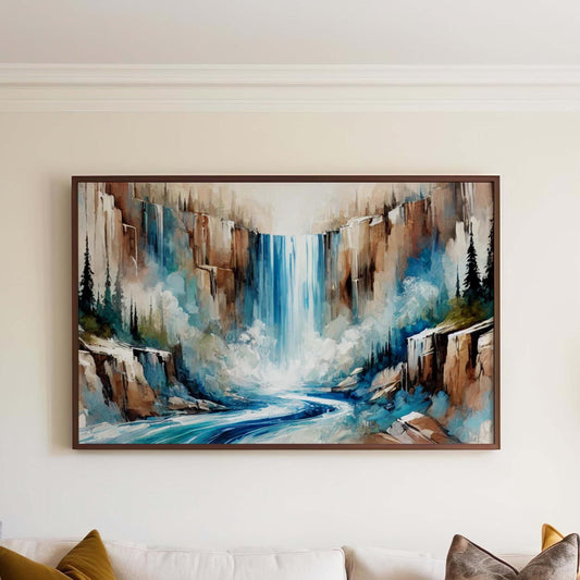 Nature Gift Waterfall Wall Art Print - Serene Stream Nature Decor, Housewarming & New Home Family Art, Calming Landscape Photography