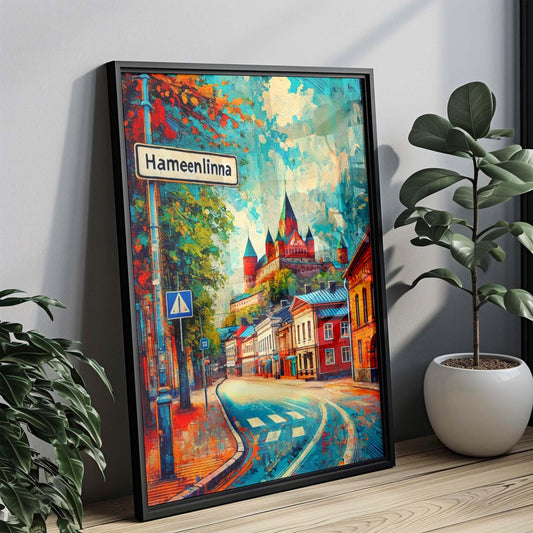 Hameenlinna Art Print - Finland City Wall Art, Travel Poster & Housewarming Gift, Scandinavian Home Decor