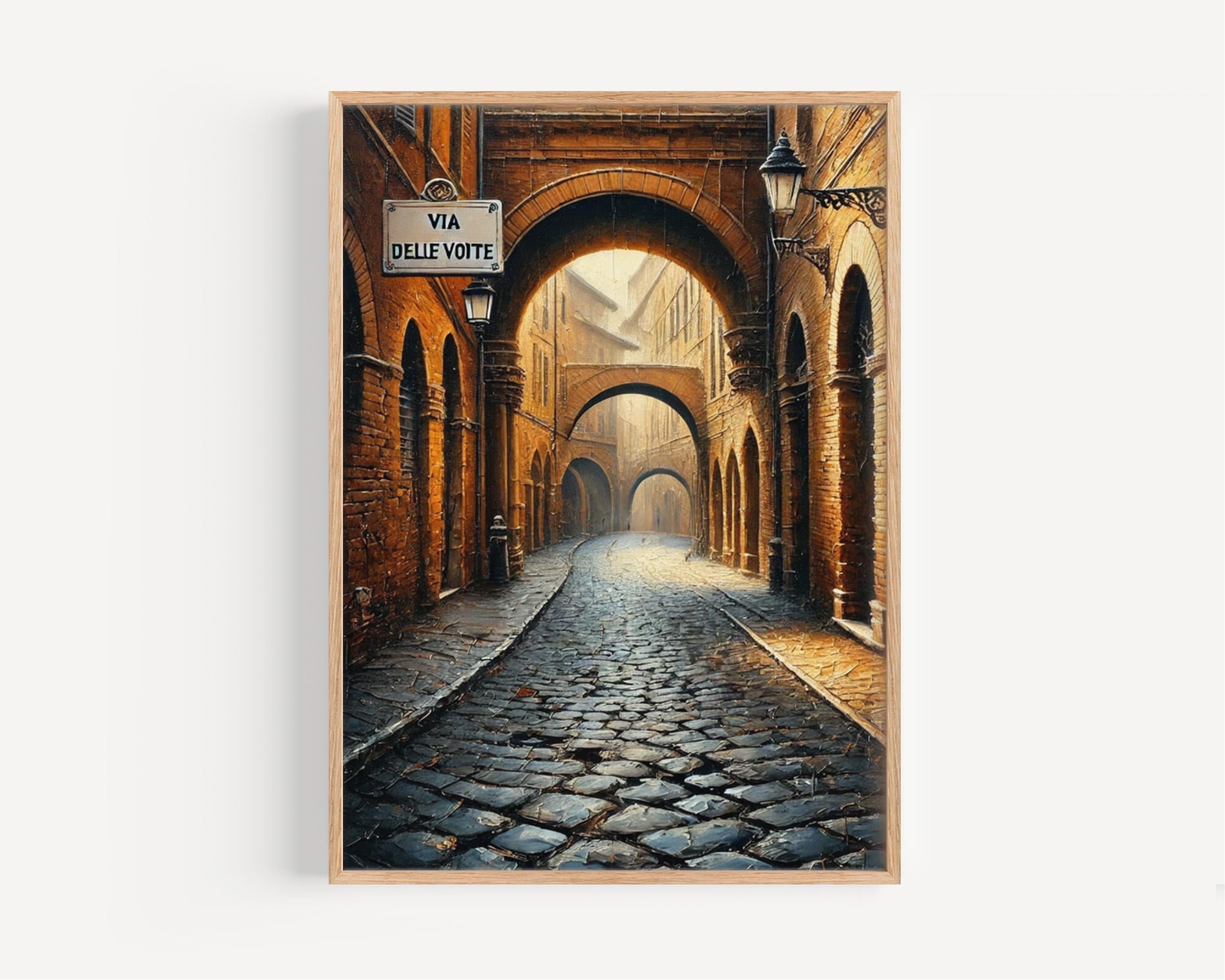 Via Delle Volte Print Watercolor - Ferrara, Italy