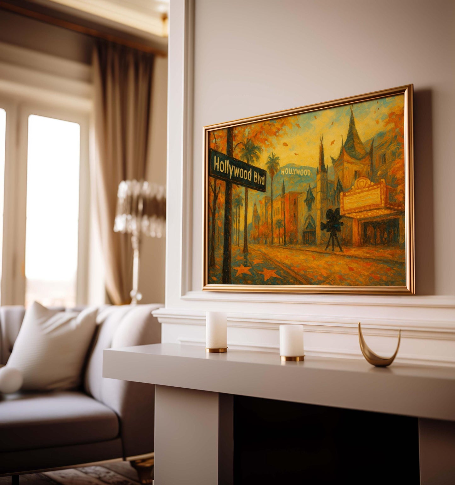 Hollywood Blvd Fall Giclée Print – Cinematic LA Decor