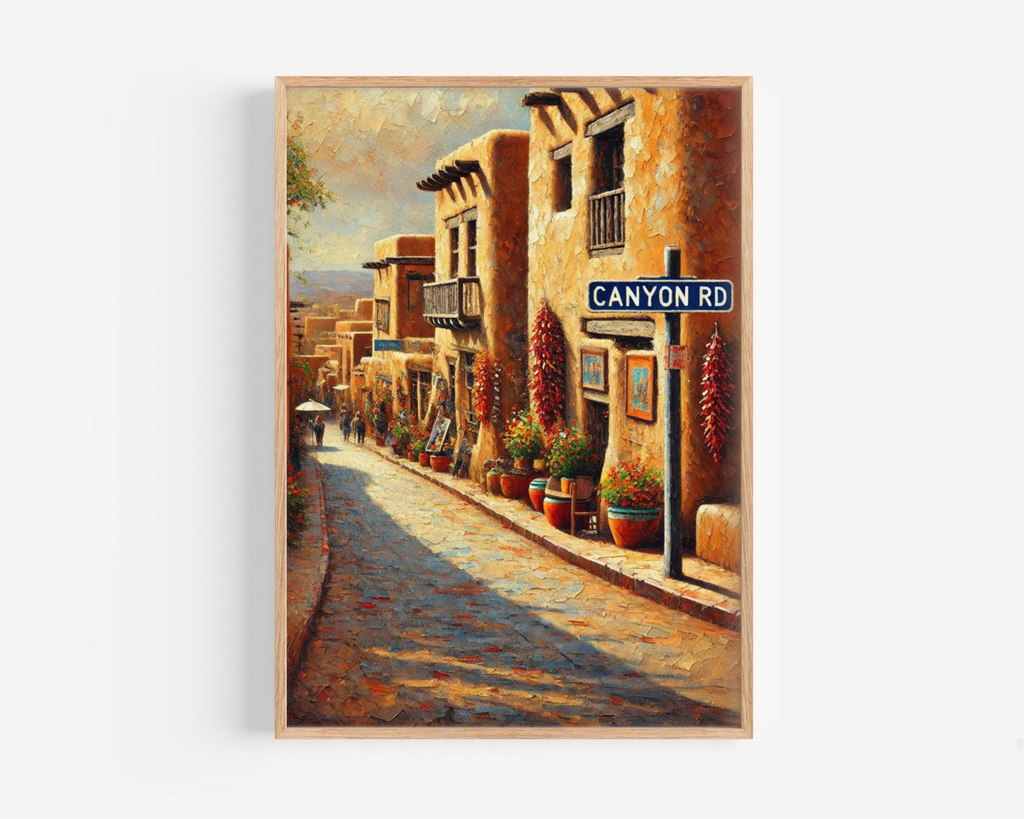 Canyon Road Print - Santa Fe Travel Art, New Mexico Wall Decor, Southwest Landscape Poster, Canyon Rd Souvenir Gift,Artistic Home Decoration
