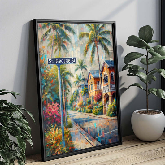 St George St Print - St. Augustine Wall Art, Florida Travel Poster, Historic Street Scene, Housewarming & Florida Gift Idea