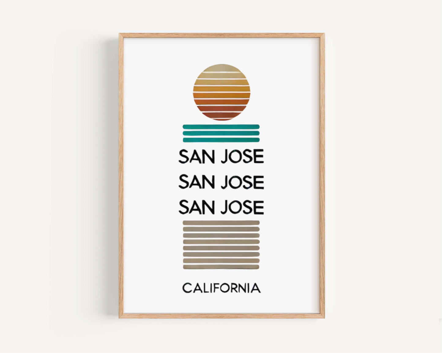 San Jose Print San Jose Wall Art California Gift Travel Decor College Dorm Housewarming Cali Art Poster