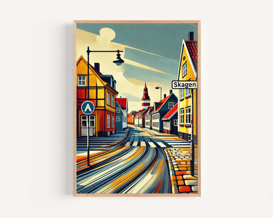 Skagen Wall Art Scandinavian Travel Print - Denmark City Poster, European Artwork, Housewarming Gift, Modern Coastal Decor