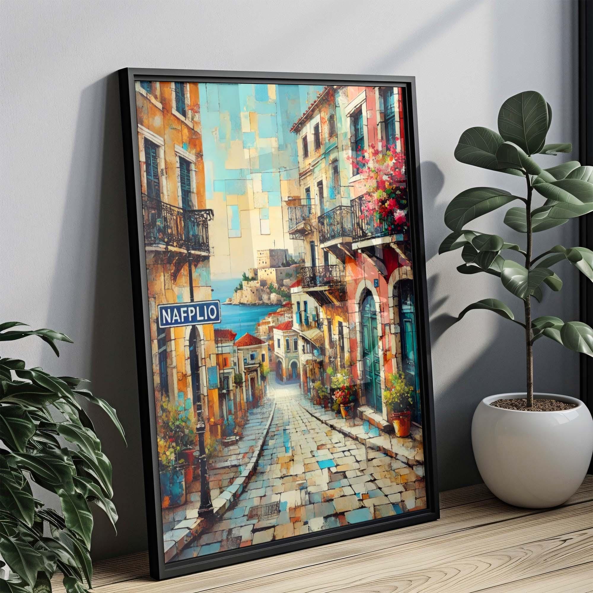 Nafplio Art Print - Greek City Wall Art, Travel Poster, Housewarming Gift, Greece Artwork, European Coastal Decor, Nautical Home Decor
