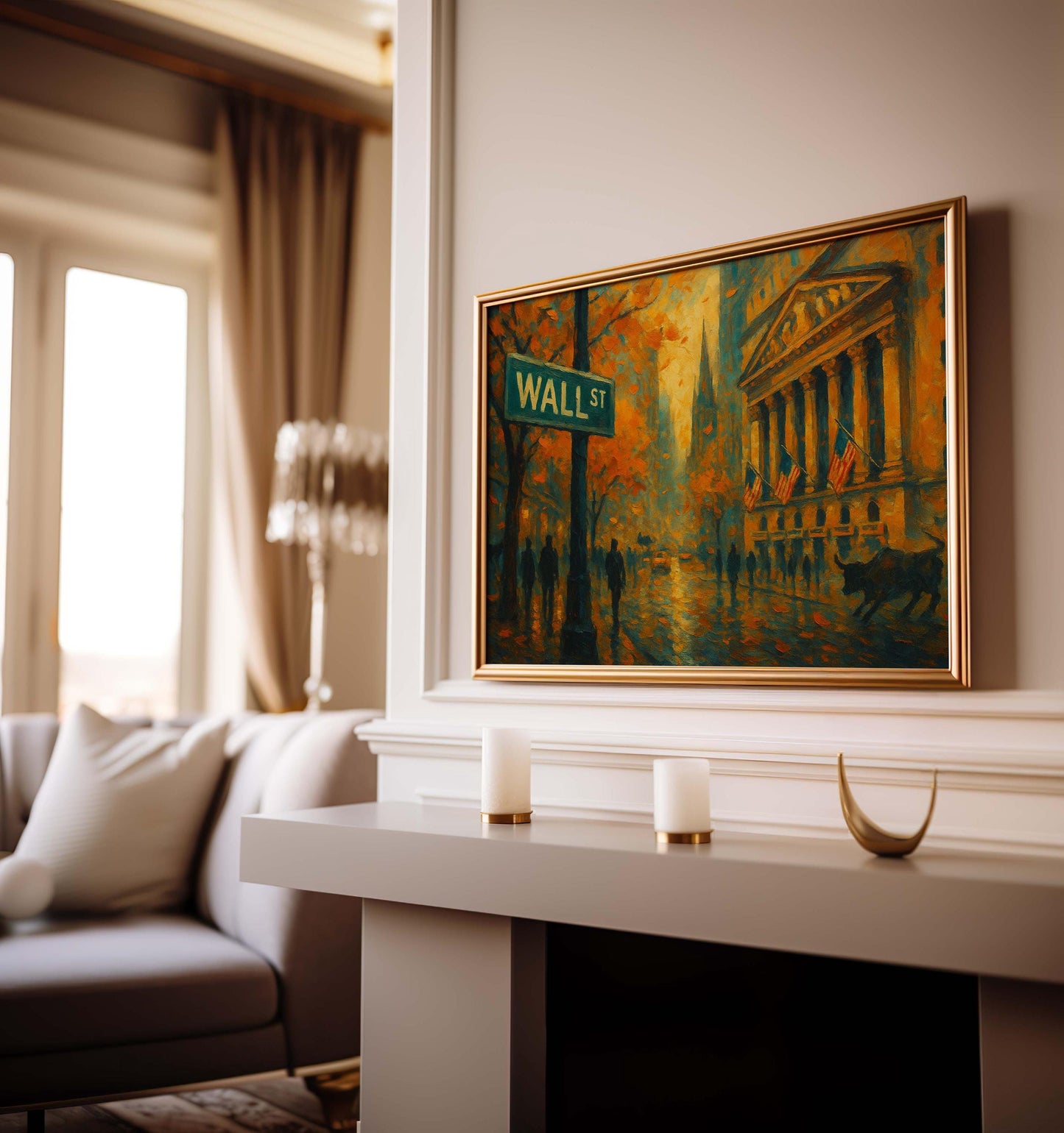 Wall Street Autumn Print – New York Stock Exchange, Financial Art