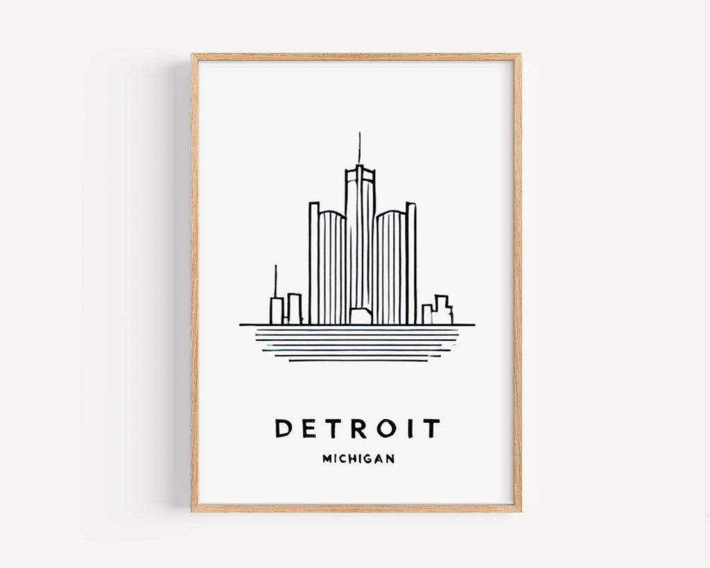 Detroit Map Print - Detroit, Michigan, USA