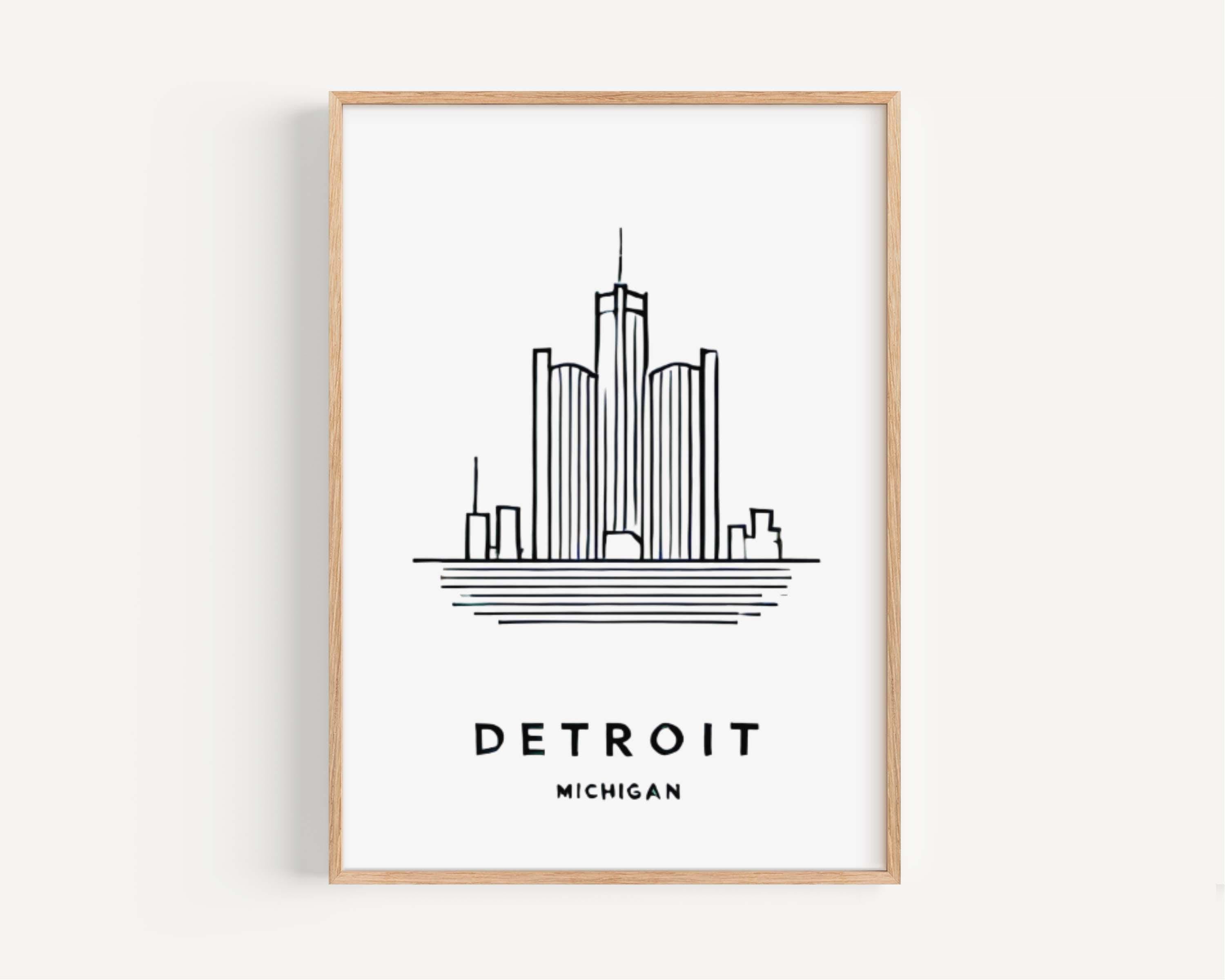 Detroit Map Print - Detroit, Michigan, USA