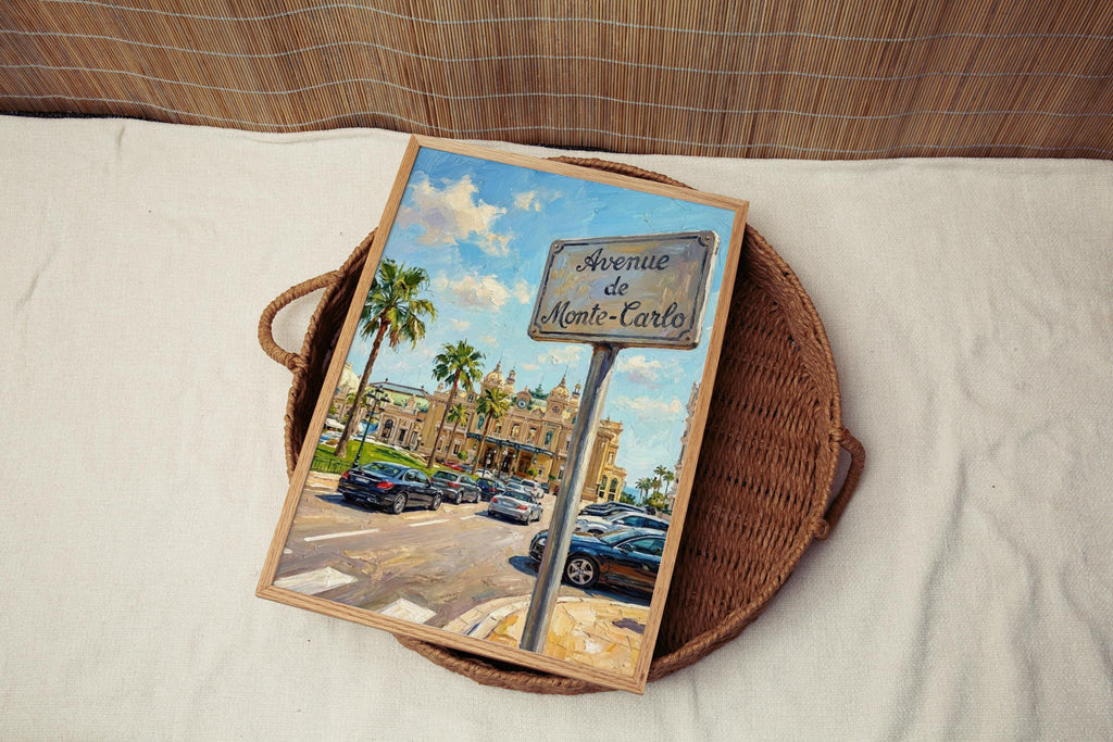 Print: Avenue de Carlo, Monaco Travel Poster
