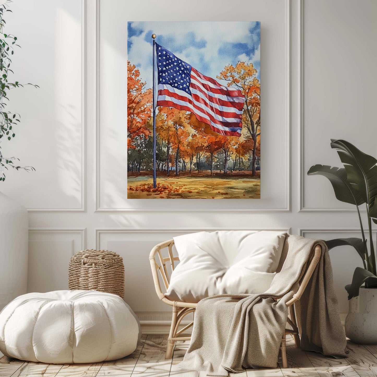American Flag Artwork | Patriotic USA Wall Art Print | United States Home Decor | American Flag Poster for Living Room or Office