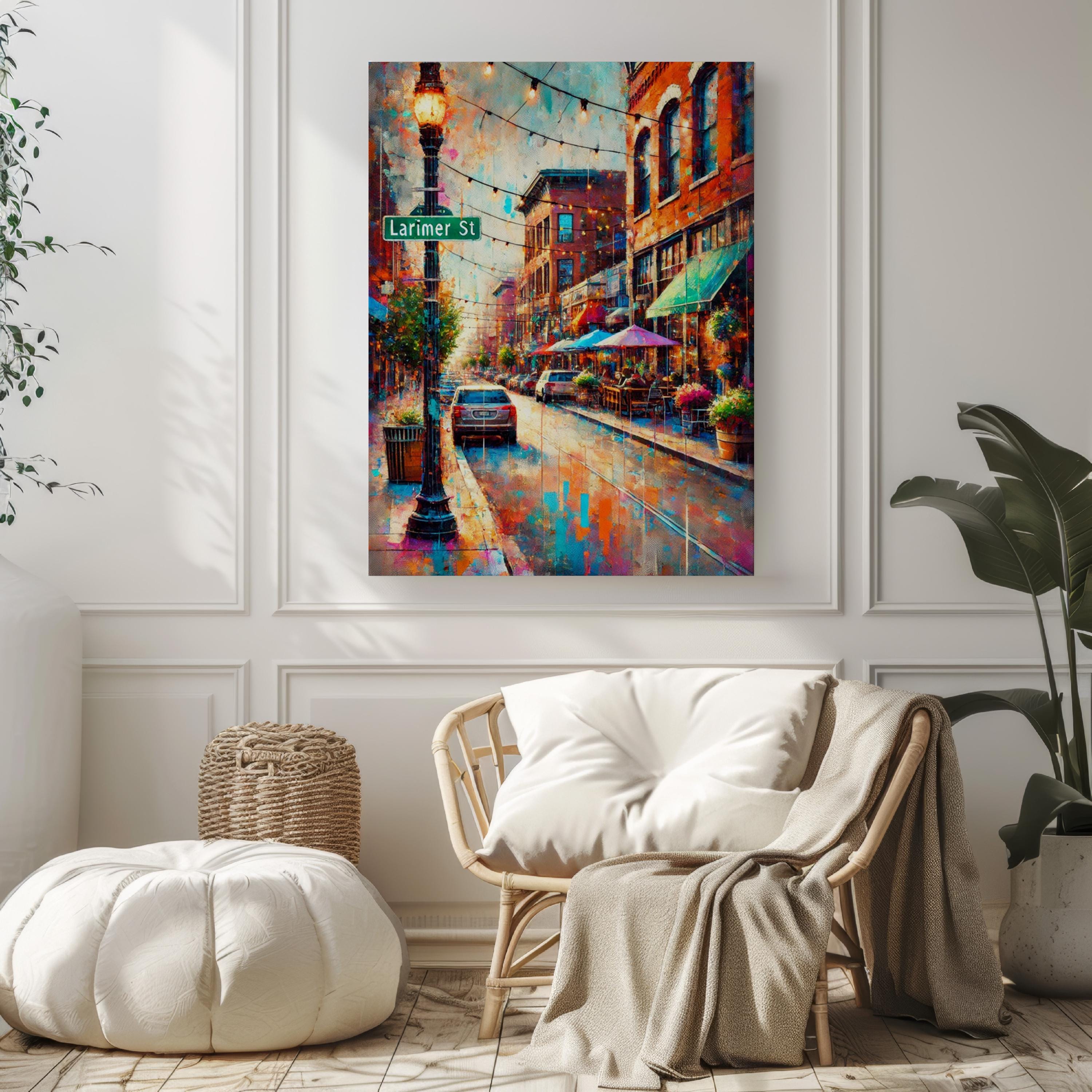 Colorado Larimer Street Wall Art Print - Denver Travel Poster, Cityscape Home Decor & Colorado Gift for
