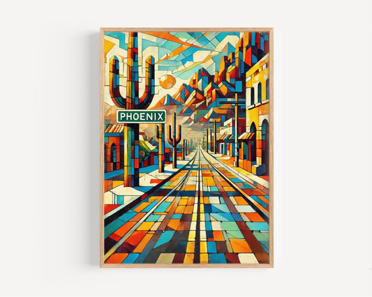 Pheonix Wall Art Print - Arizona Travel Poster, USA Souvenir Artwork, Housewarming Gift, Southwest Home Decor, Travel Gift Idea
