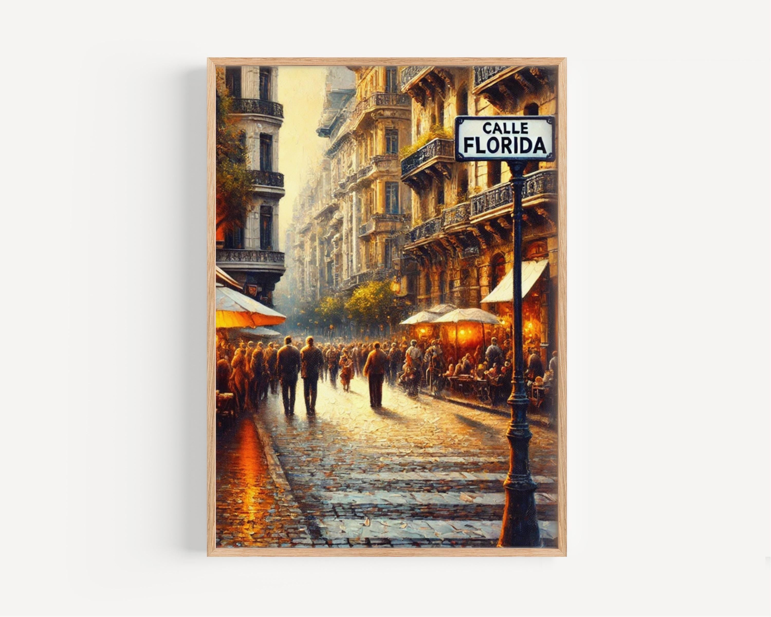 Buenos Aires Calle Florida Wall Art Print, Travel Poster, Argentina Gift, Buenos Aires Decor, Housewarming, South America Travel Art