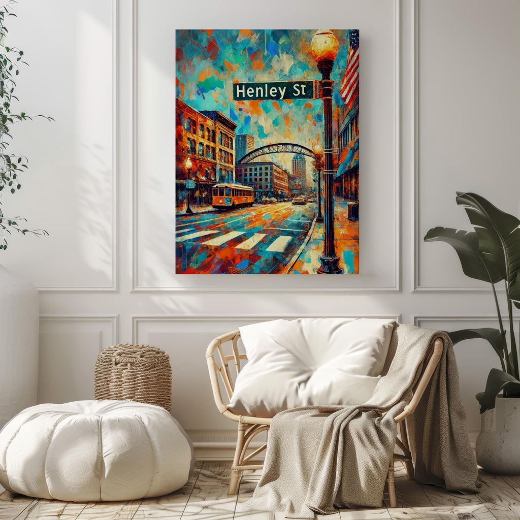 Henley Street Print Vintage - Knoxville, Tennessee, USA