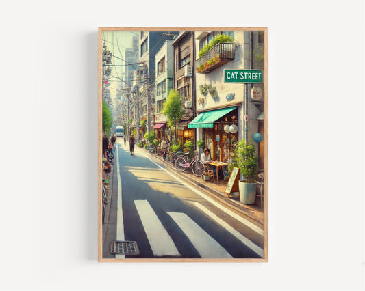 Cat Street, Tokyo Art Print: Harajuku Japan Travel Poster