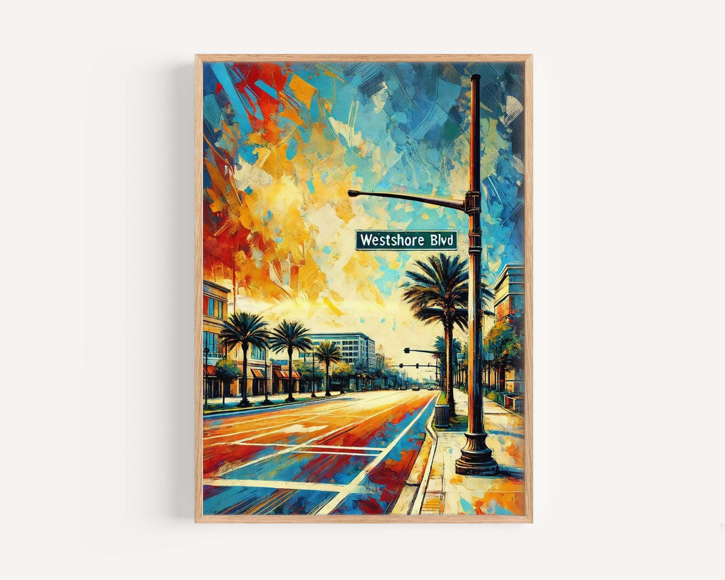 Westshore Boulevard Wall Art, Tampa Florida Print, Travel Poster, Housewarming & Florida Gift, Coastal Decor, Scenic City Landscape Artwork