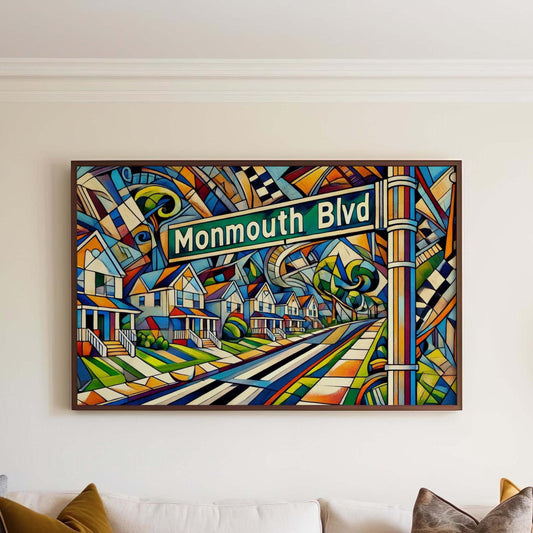 Monmouth Boulevard Wall Art Print – Oceanport Travel Poster & Jersey Shore Gift, Housewarming Decor
