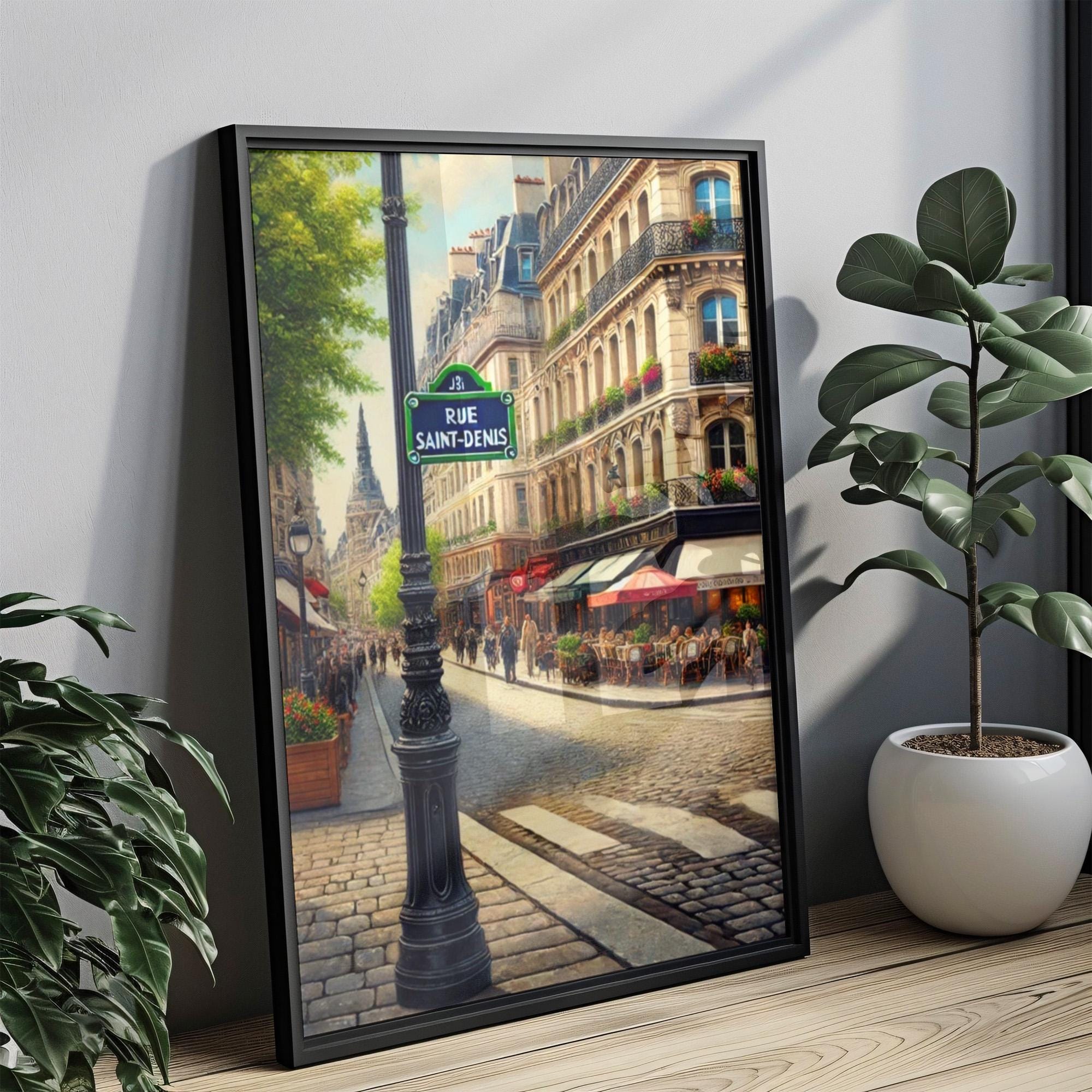 Rue Saint-Denis Travel Print - Paris, France