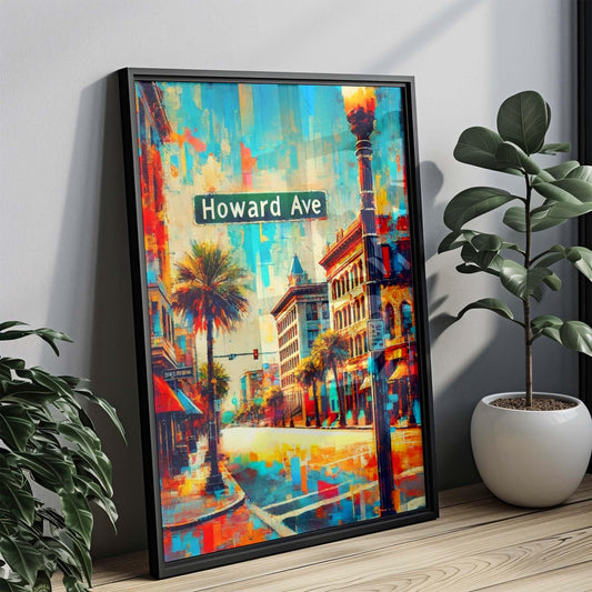 Howard Ave Print Tampa Wall Art, Florida Travel Poster, Housewarming Gift, Coastal Decor, Florida Art, Howard Avenue Map Print
